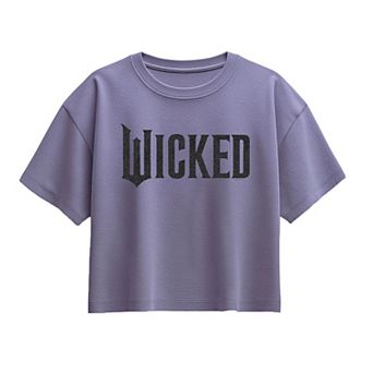 Girls 7-16 Wicked Black Glitter Logo Boxy Tee
