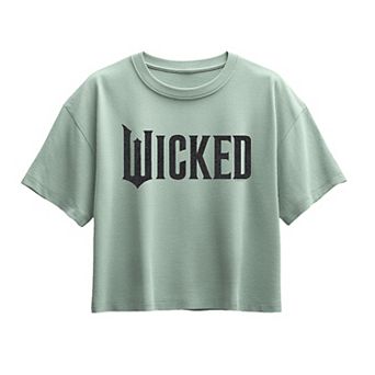 Girls 7-16 Wicked Black Glitter Logo Boxy Tee