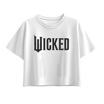 Girls 7-16 Wicked Black Glitter Logo Boxy Tee