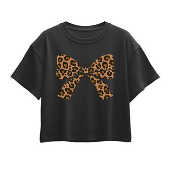 Girls 7-16 Leopard Print Bow Boxy Tee