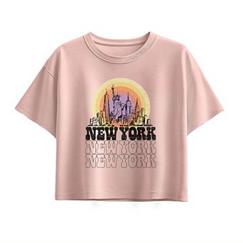 Girls 7-16 New York Vintage Boxy Tee