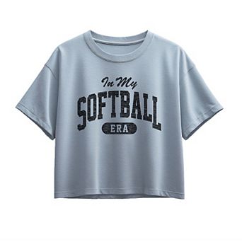 Girls 7-16 in My Softball Era Boxy Tee