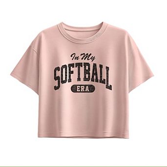 Girls 7-16 in My Softball Era Boxy Tee