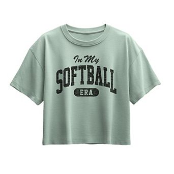 Girls 7-16 in My Softball Era Boxy Tee