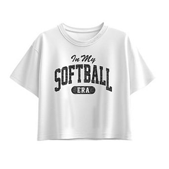 Girls 7-16 in My Softball Era Boxy Tee
