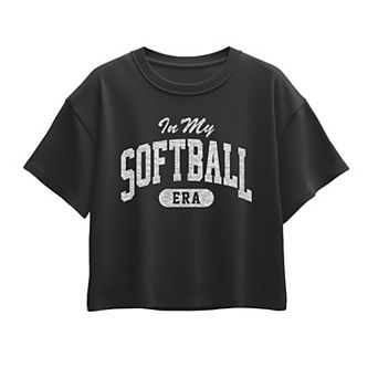 Girls 7-16 in My Softball Era Boxy Tee