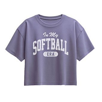 Girls 7-16 in My Softball Era Boxy Tee