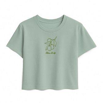 Girls 7-16 Olive It Up Boxy Tee