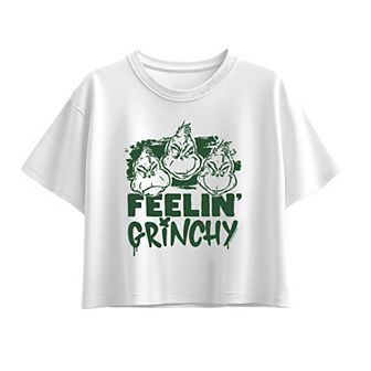 Girls 7-16 Dr. Seuss The Grinch Feelin' Grinchy Boxy Tee