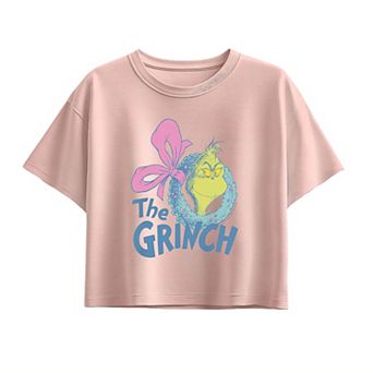 Girls 7-16 Dr. Seuss The Grinch Wreath Boxy Tee
