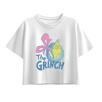Girls 7-16 Dr. Seuss The Grinch Wreath Boxy Tee