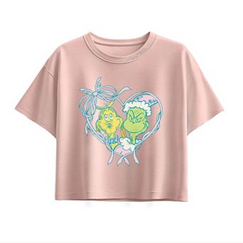 Girls 7-16 Dr. Seuss The Grinch & Max Coquette Boxy Tee