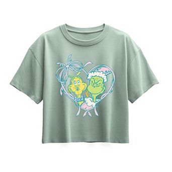 Girls 7-16 Dr. Seuss The Grinch & Max Coquette Boxy Tee