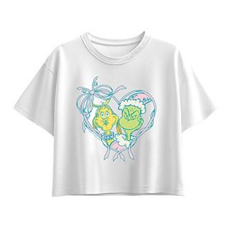 Girls 7-16 Dr. Seuss The Grinch & Max Coquette Boxy Tee