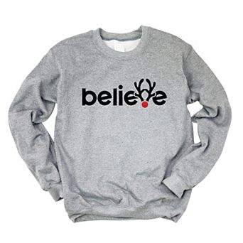 Believe Reindeer Antlers - Women's Graphic Sweatshirt