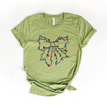 Christmas Light Bow Coquette - Women's Short Sleeve Tee