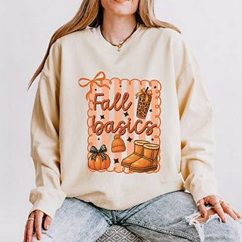 Fall Basics Boots Striped - Women's Lightweight Garment Dyed Sweatshirt