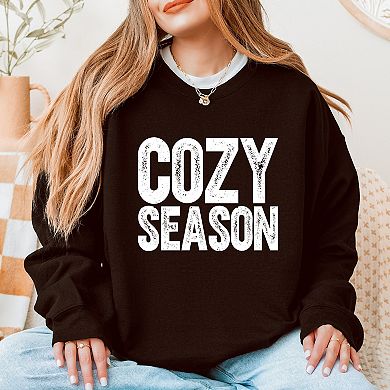 Cozy Season Bold Distressed - Women's Graphic Sweatshirt