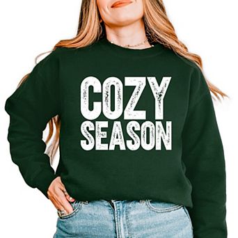 Cozy Season Bold Distressed - Women's Graphic Sweatshirt