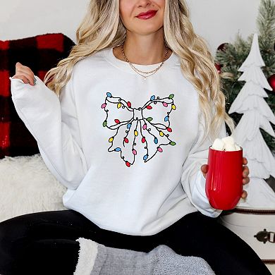 Christmas Light Bow Coquette - Women's Graphic Sweatshirt