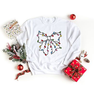 Christmas Light Bow Coquette - Women's Graphic Sweatshirt
