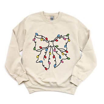 Christmas Light Bow Coquette - Women's Graphic Sweatshirt