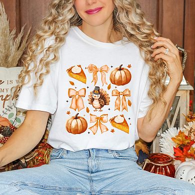 Coquette Turkey Pie - Women's Garment Dyed Graphic T-Shirt