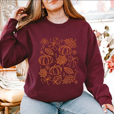 Fall Decorations Outline - Women's Graphic Sweatshirt