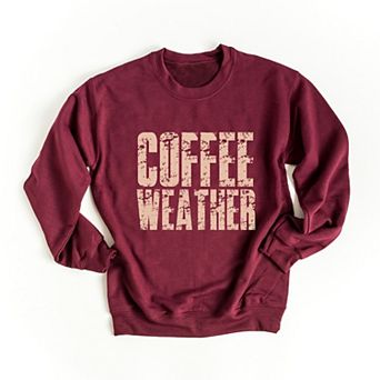 Coffee Weather Block Distressed - Women's Graphic Sweatshirt