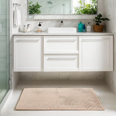 2 Packs Soft Plush & Fluffy Bath Mats Non Slip Extra Thick Bathroom Rugs 16"x24"/20"x32"