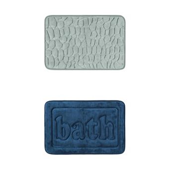2 Packs Non Skid Bottom Soft Bath Mat, Water Absorbent Quick Dry Bath Carpet Rug 16"x24"/20"x32"