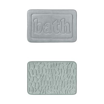2 Packs Non Skid Bottom Soft Bath Mat, Water Absorbent Quick Dry Bath Carpet Rug 16"x24"/20"x32"