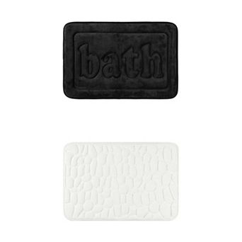 2 Packs Non Skid Bottom Soft Bath Mat, Water Absorbent Quick Dry Bath Carpet Rug 16"x24"/20"x32"