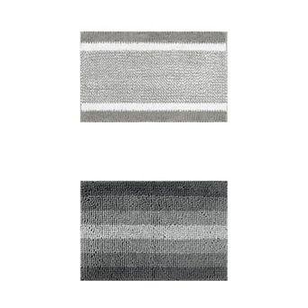 2 Packs Striped Bathroom Rug Mat, Non-Slip Soft Plush Shaggy Washable Bath Carpet 16"x24"/20"x32"