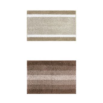 2 Packs Striped Bathroom Rug Mat, Non-Slip Soft Plush Shaggy Washable Bath Carpet 16"x24"/20"x32"