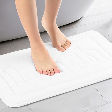 2 Packs Bathroom Rugs, Non Skid Bottom Soft Mat, Water Absorbent Bath Carpet Rug 16"x24"/20"x32"