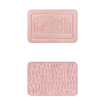 2 Packs Bathroom Rugs, Non Skid Bottom Soft Mat, Water Absorbent Bath Carpet Rug 16"x24"/20"x32"