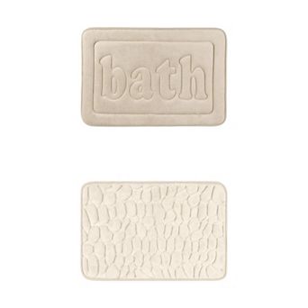 2 Packs Bathroom Rugs, Non Skid Bottom Soft Mat, Water Absorbent Bath Carpet Rug 16"x24"/20"x32"