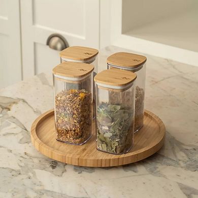 OU Food Storage Container Set 32pc (set of 16) Airtight Plastic Containers, Leak Proof Bamboo Lids