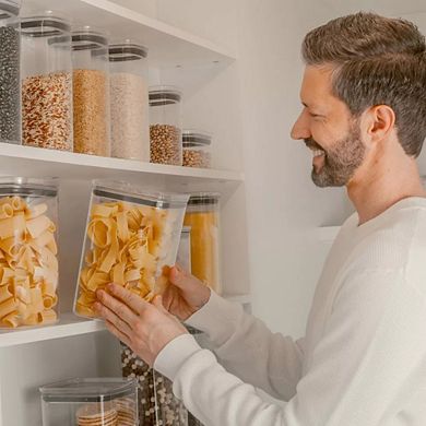 OU Airtight Food Storage Container 8pc (set of 4) Plastic Kitchen Pantry Organizer w Leak Proof Lid