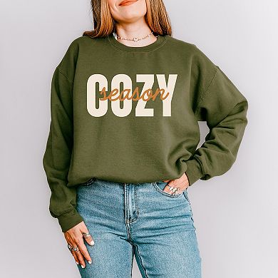Cozy Season Layered Cursive - Women's Graphic Sweatshirt