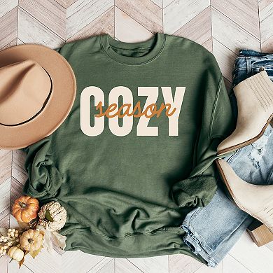 Cozy Season Layered Cursive - Women's Graphic Sweatshirt