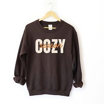Cozy Season Layered Cursive - Women's Graphic Sweatshirt