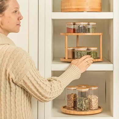 OU Airtight Food Storage Container Set w Bamboo Lid 8pc (set of 4) Plastic Storage Container