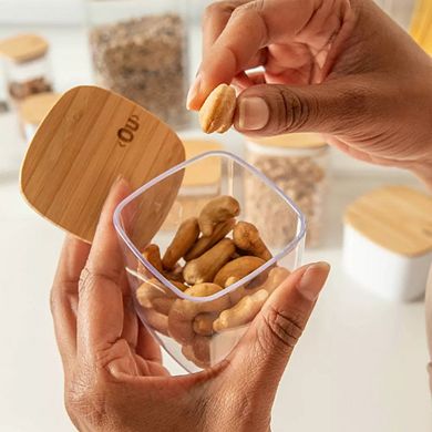 OU Airtight Food Storage Container Set w Bamboo Lid 8pc (set of 4) Plastic Storage Container