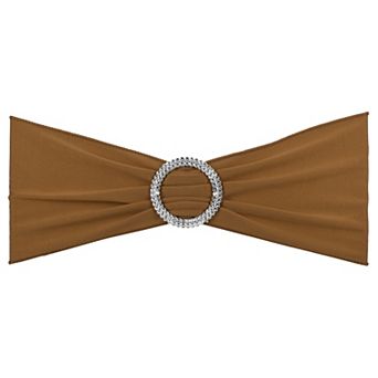 13"x5" Stretch Chair Sashes Bows, 25 Pack Elastic Chair Bands Sashes with Buckle Slider for Wedding