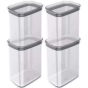 OU Airtight Food Storage Container 8 pc (set of 4) BPA Free Plastic Storage Container, Stackable