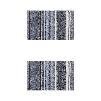 2 Packs Striped Bathroom Mat Soft Absorbent Non-Slip Quick Dry Bath Rugs 16"x24"&20"x32"