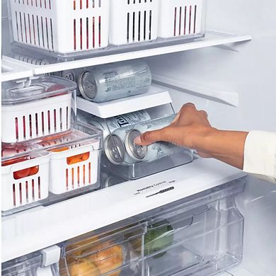 OU Soda Can Organizer for Refrigerator, Clear Rolling Can Dispenser for Fridge, Kitchen Organizers