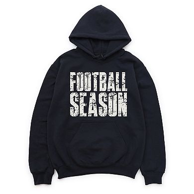 Football Season Block Distressed - Women's Graphic Hoodie
